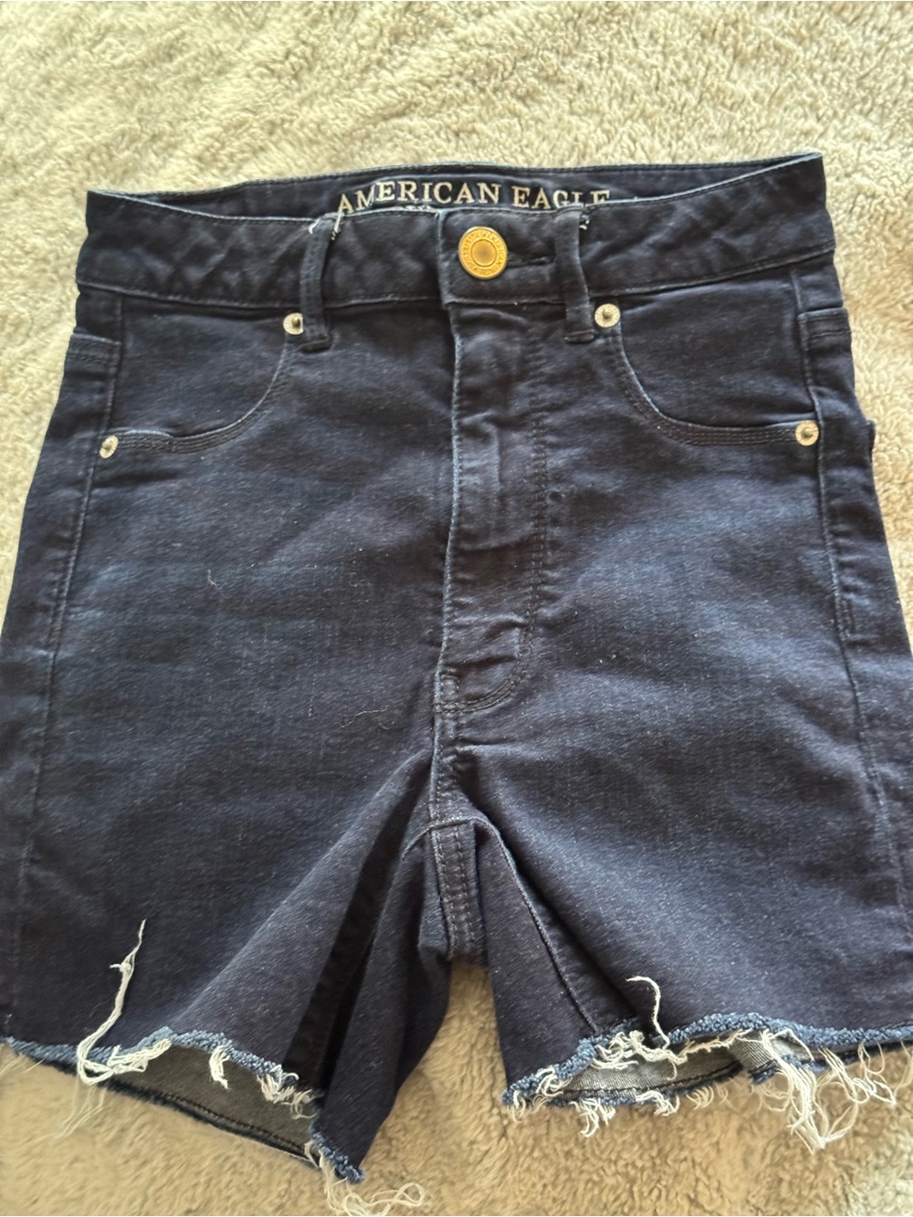 American Eagle Outfitters Dark Navy Denim Cutoff Jean Shorts